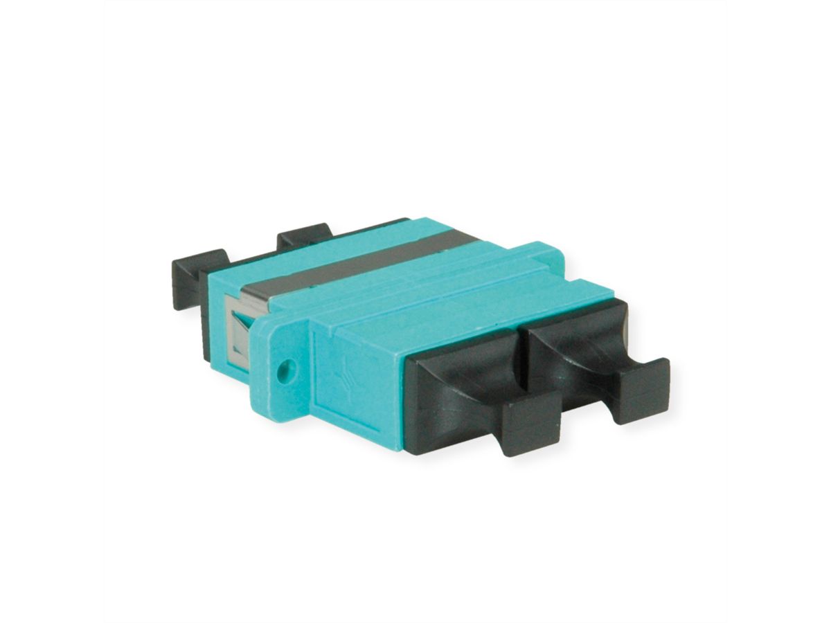 TELEGÄRTNER  Coupleur SC Duplex, Multimode, Manchon en céramique, boîtier en plastique, turquoise