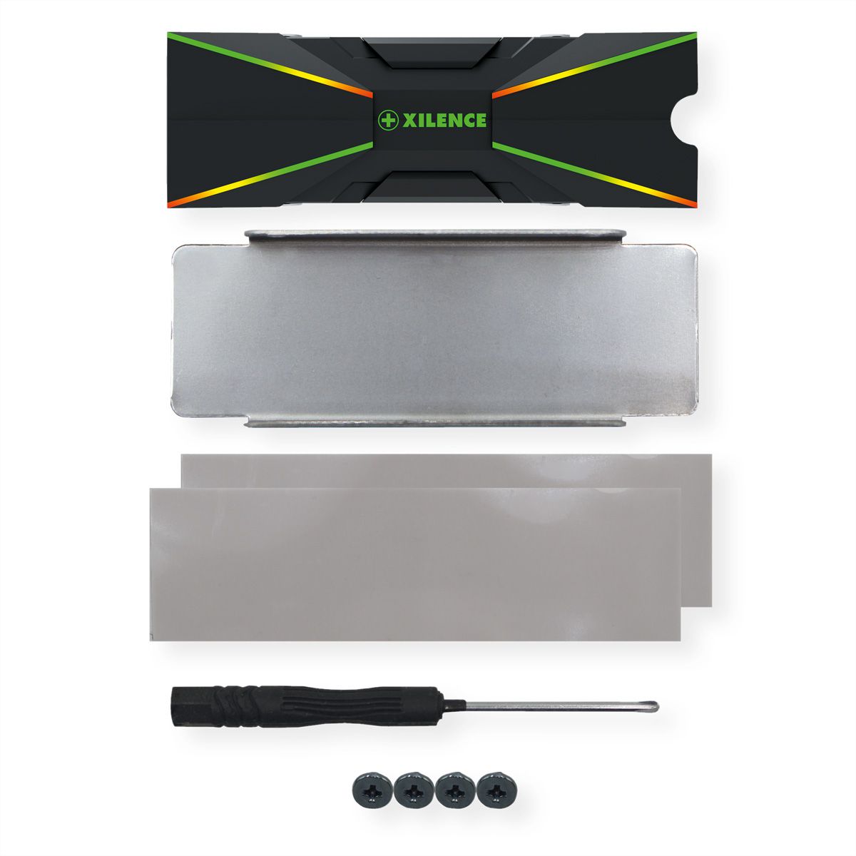 Xilence M2SSD.B.ARGB Radiateur M.2 2280 SSD PCIe NVMe/SATA, 3PIN ARGB 5V, passif
