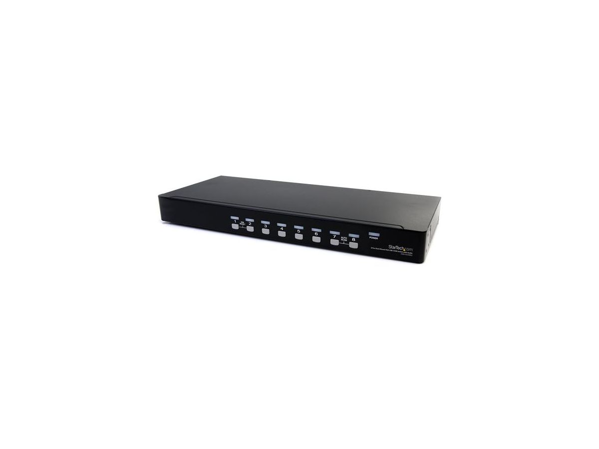 StarTech.com Commutateur USB VGA KVM 8 ports à montage sur rack avec audio (câbles audio inclus)