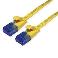 Cordon VALUE Cat.6A (Classe EA) UTP confectionné, plat, jaune, 0,5 m
