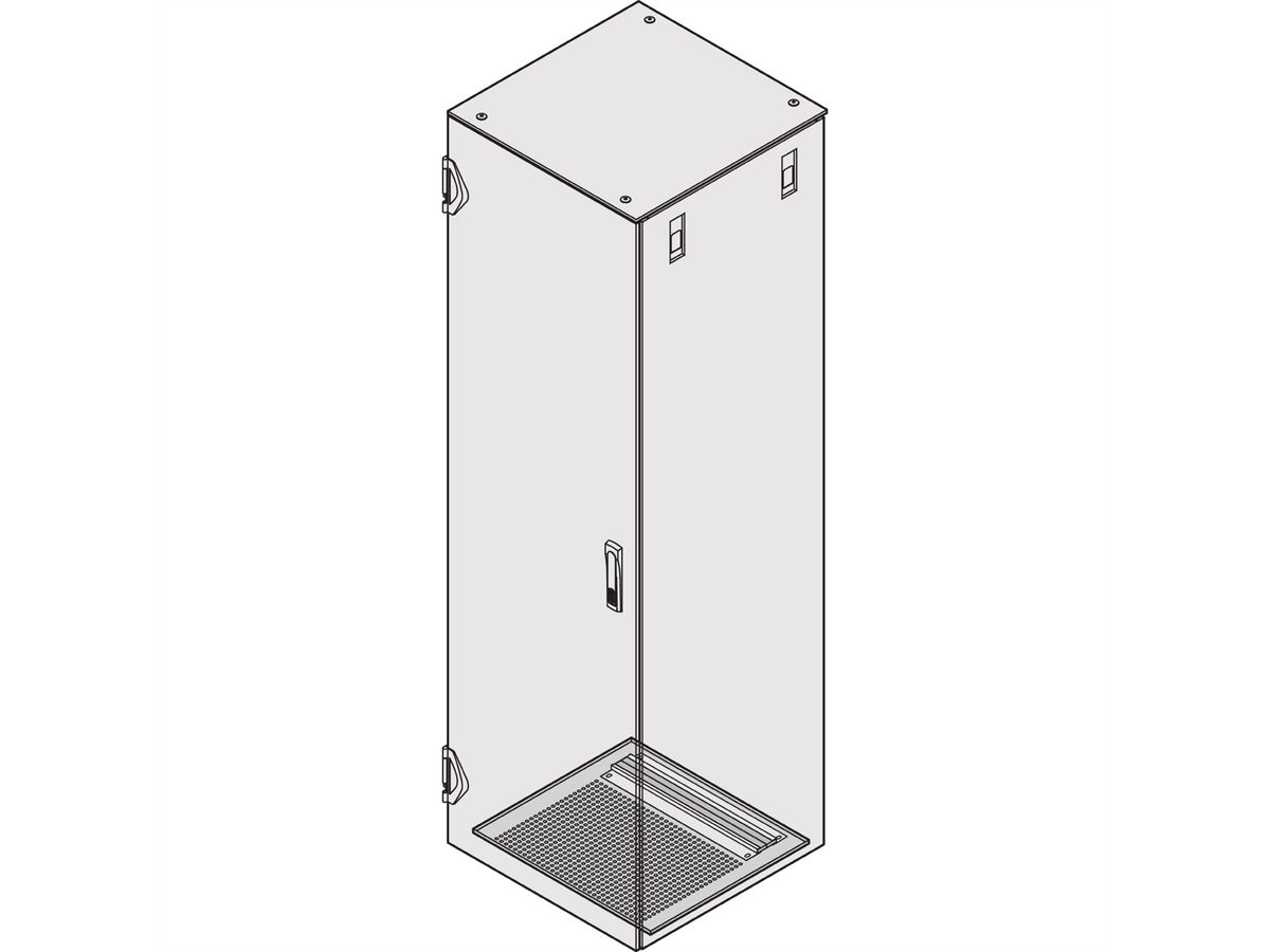 Plaque de base CEM Varistar SCHROFF pour goulotte arrière, perforée, avec entrée de câble 800W 900D