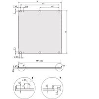 SCHROFF Face avant, profil en U, Refrofit Shielding, 6 U, 12 CV, 2,5 mm, alu, face avant anodisée, face arrière conductrice