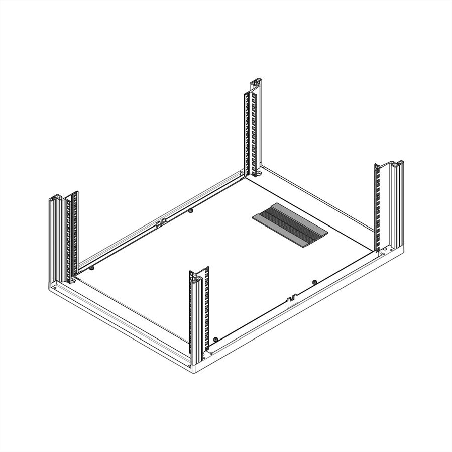 SCHROFF Novastar Brosse pour plaque de base en une seule pièce avec passage de câbles