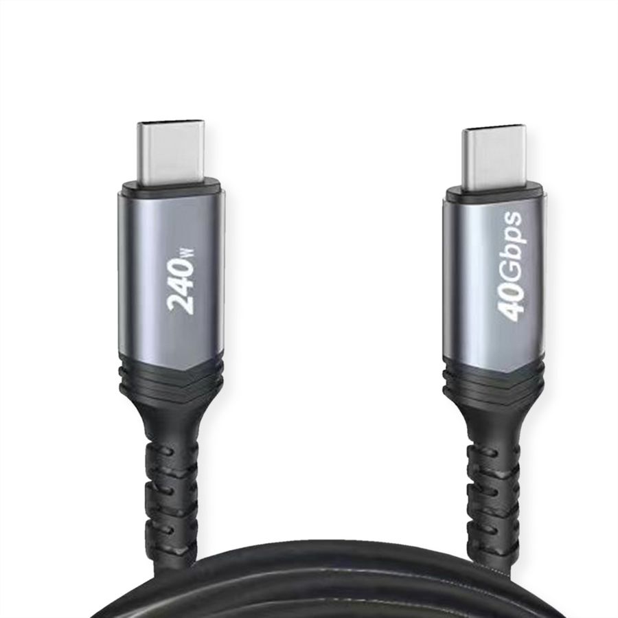 VALUE Câble USB4 Gen3x2, C–C, M/M, 8K UHD-2, 40Gbit/s, 240W, noir, 0,5 m