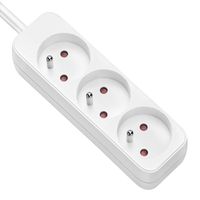 VALUE Prise multiple, 3 ports sans interrupteur, blanc, 1,5 m
