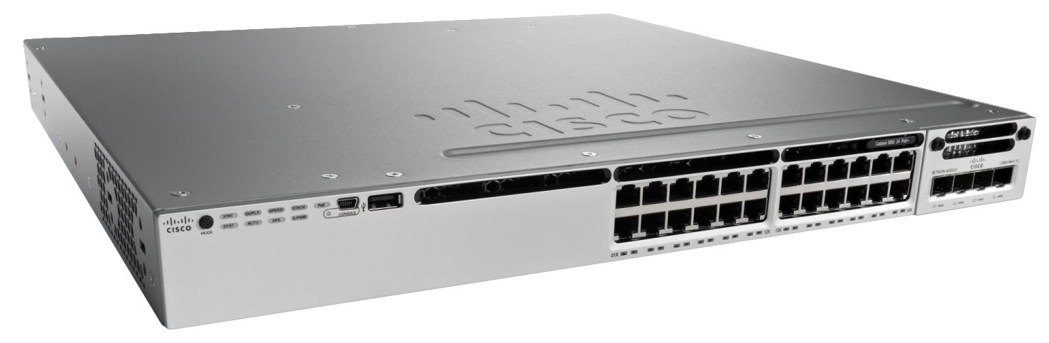 Cisco Catalyst WS-C3850-24T-L commutateur réseau Géré Noir, Gris