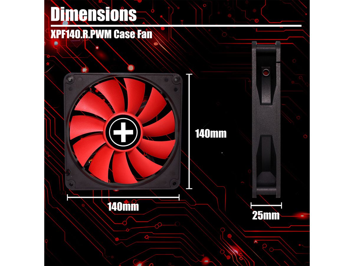 Xilence XPF140.R.PWM 140mm PWM Ventilateur de boîtier, 4PIN