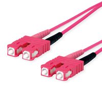 TELEGÄRTNER Cordon FO 2x G50/125 OM4, 1x SC Duplex - 1x SC Duplex, violet, 1 m