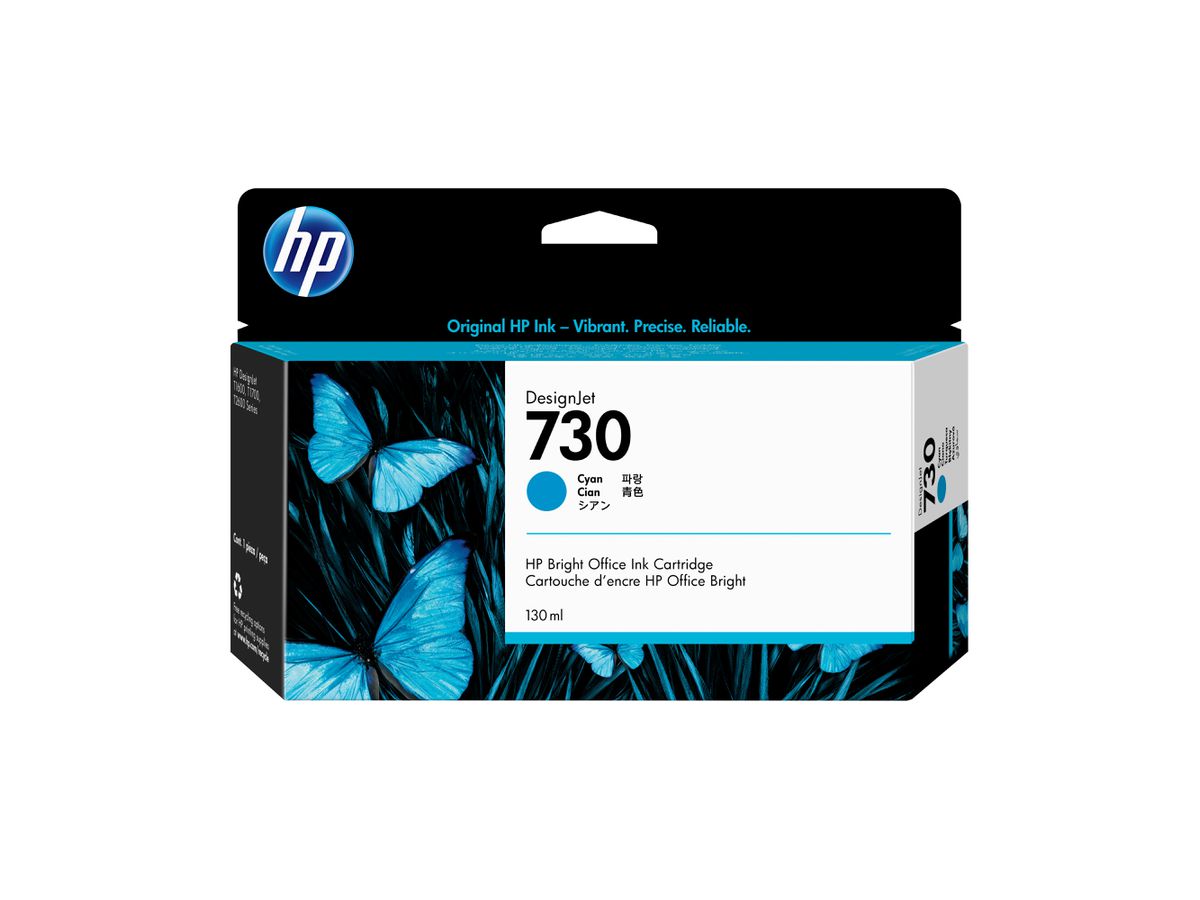 HP Cartouche d’encre 730 DesignJet cyan, 130 ml