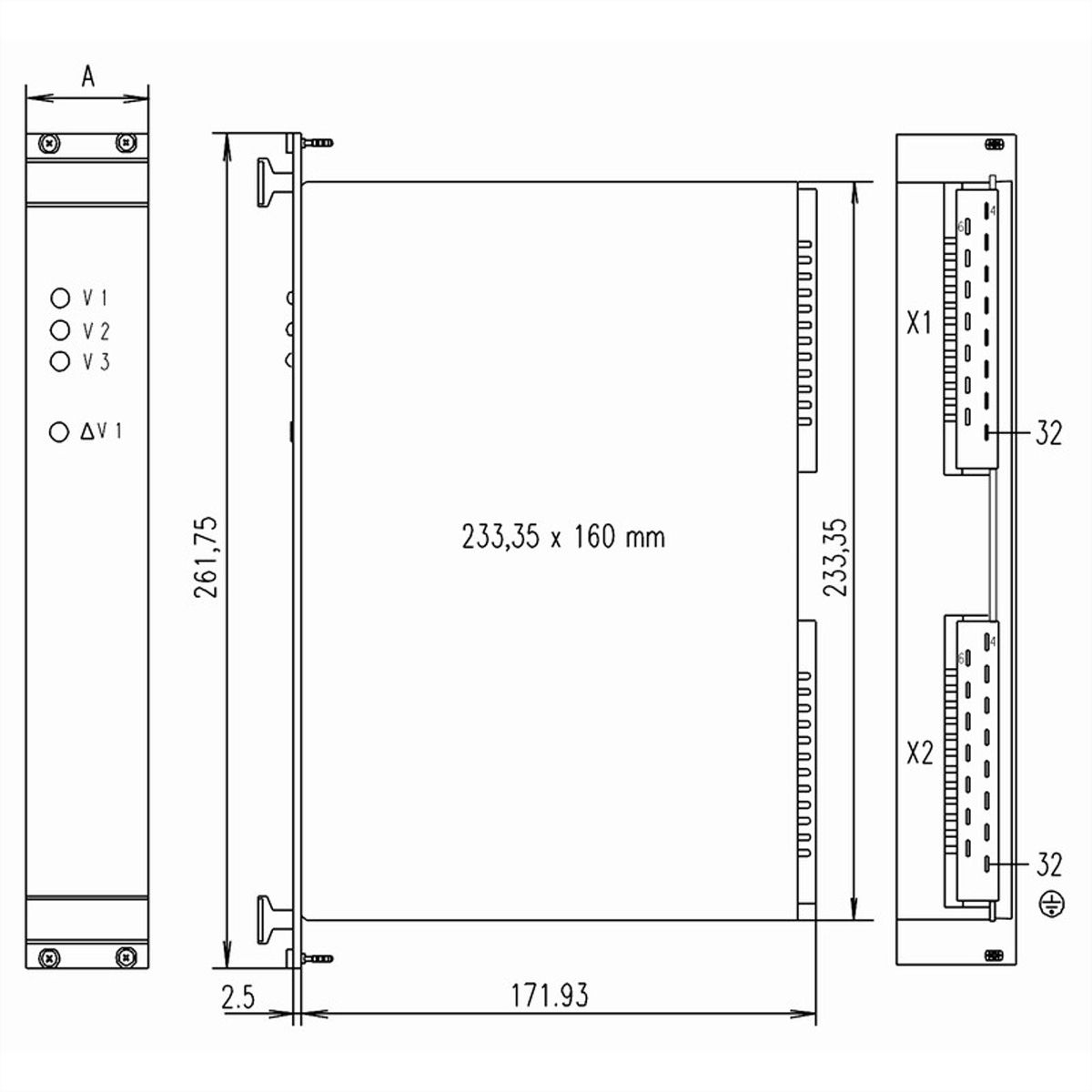 SCHROFF PSU 19" AC/DC pour VMEbus, MPS 022/15, 6 U