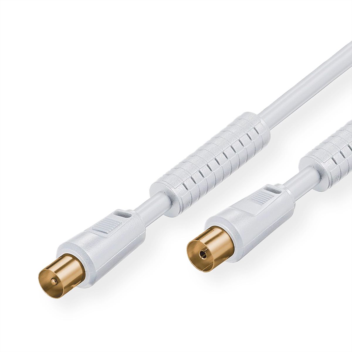 Câble d'antenne avec ferrite M/F, blanc, 1,5 m