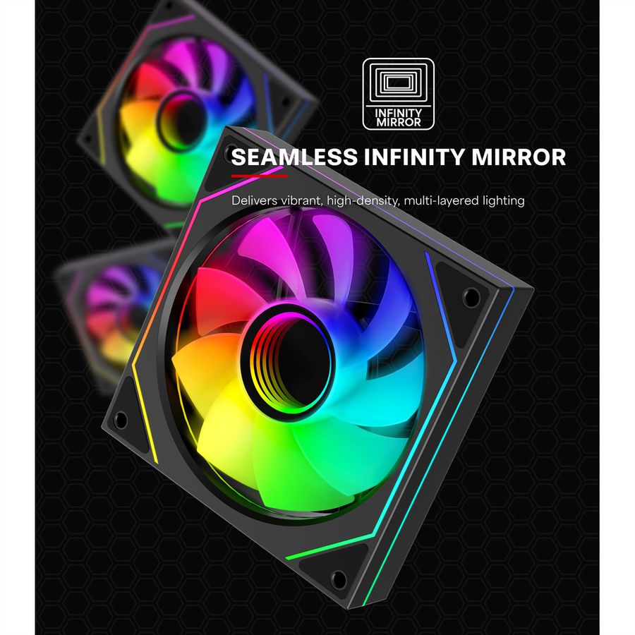 XILENCE XF078 Ventilateur de boîtier Reverse, avec Design Infinity Mirror