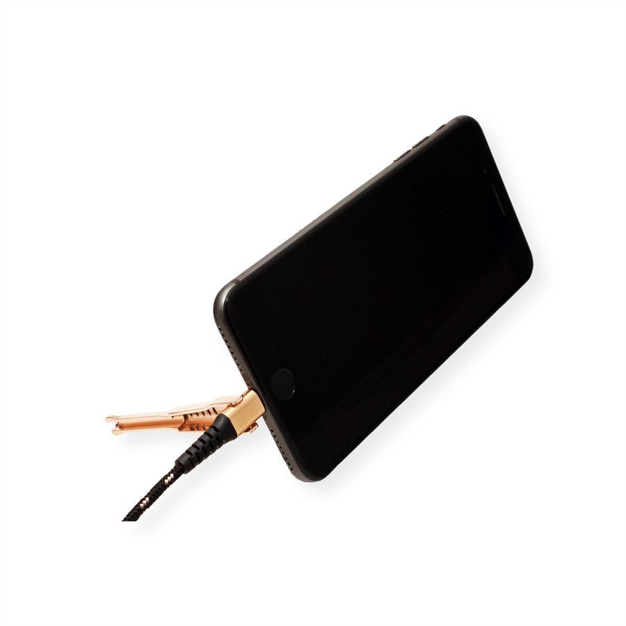 ROLINE GOLD Câble de charge et synchronisation pour appareils à connecteur 8pin, avec fonction d'appui, 1 m