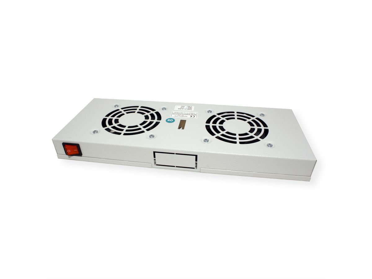 ROLINE 19" Unité de ventilation, 2 ventilateurs, ON/OFF, gris