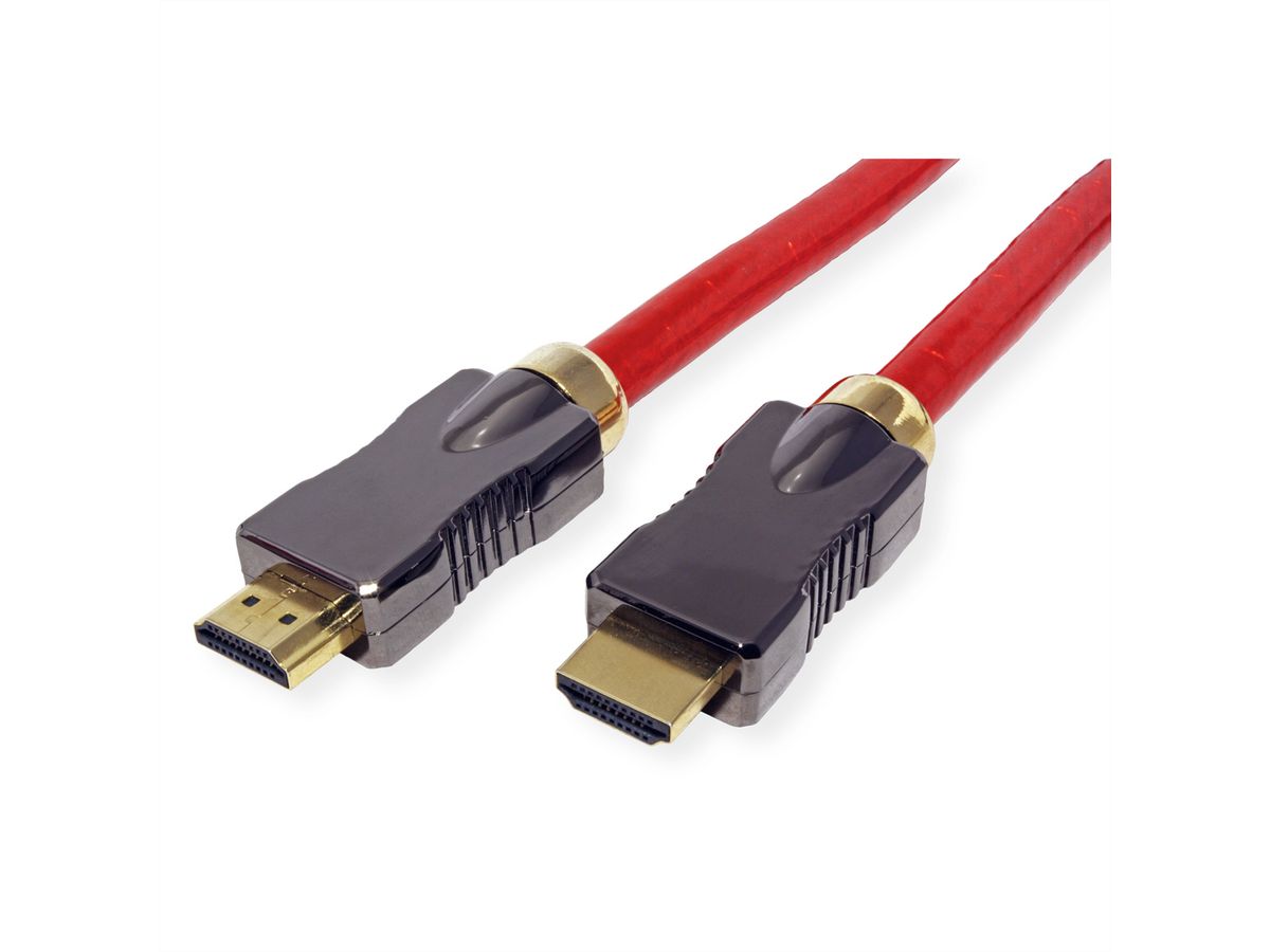 ROLINE Câble HDMI 8K (7680 x 4320) avec Ethernet, M/M, rouge, 2 m