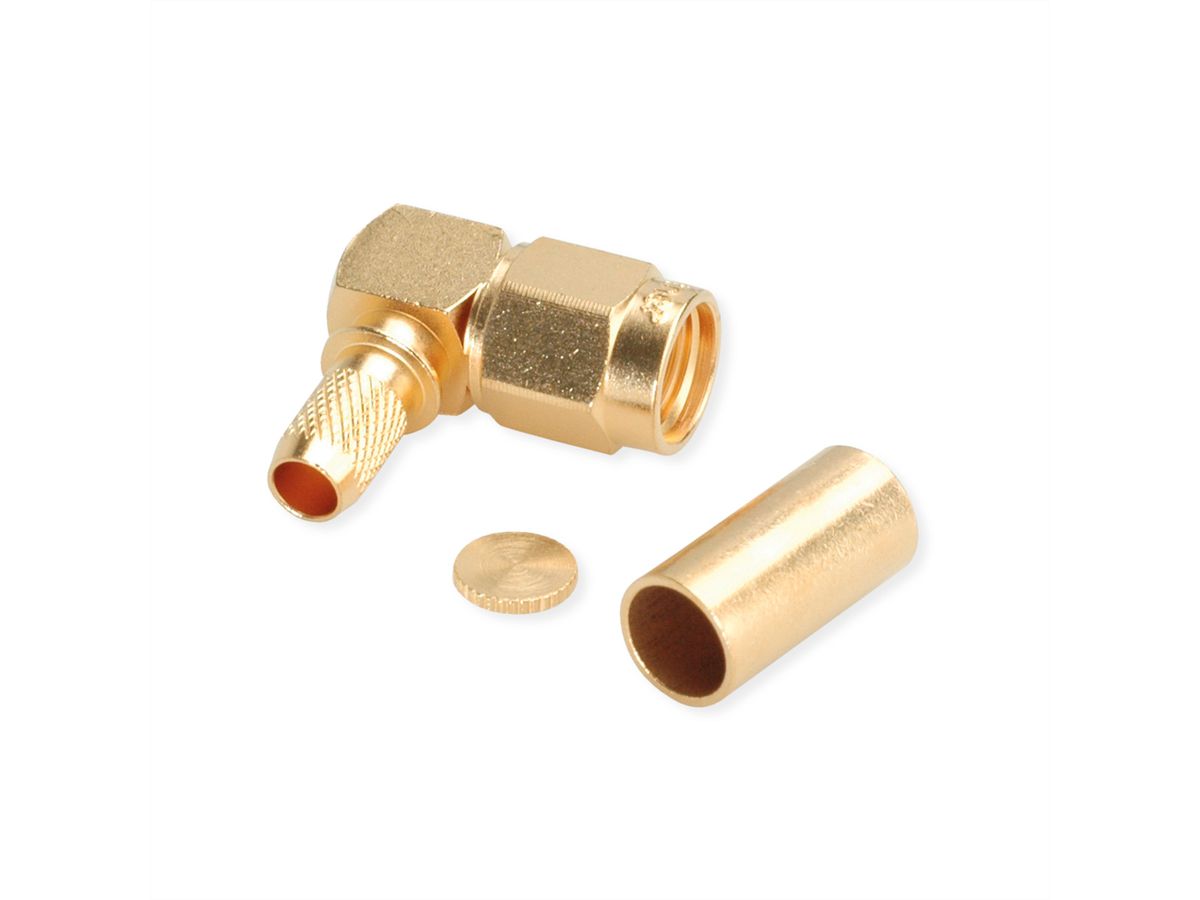 TELEGÄRTNER Connecteur R-SMA coudé, pour RG-58C/U souder/sertir