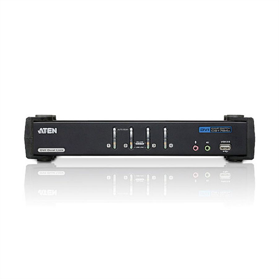 ATEN CS1784A 4ポート KVMスイッチ 4-Port USB DVI Dual Link/Audio KVMP™ Switch - CS1784A, ATEN