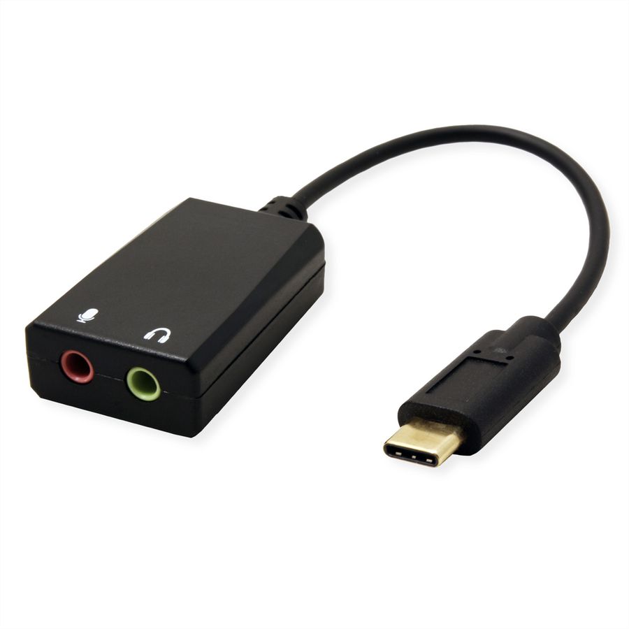 VALUE Adaptateur type C - 2x 3,5mm audio, M/F, 0,13 m