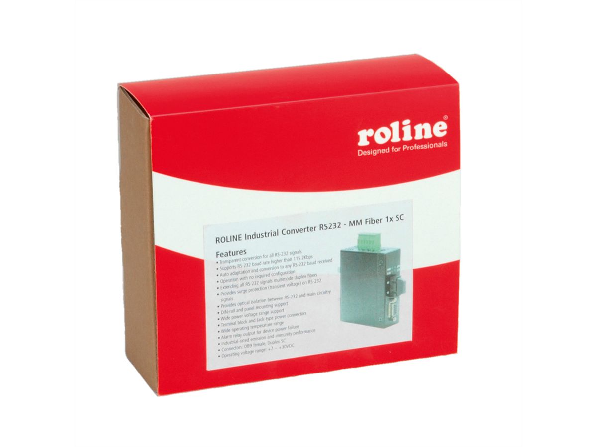 ROLINE Convertisseur industriel RS232 - 100Base-FX, SC