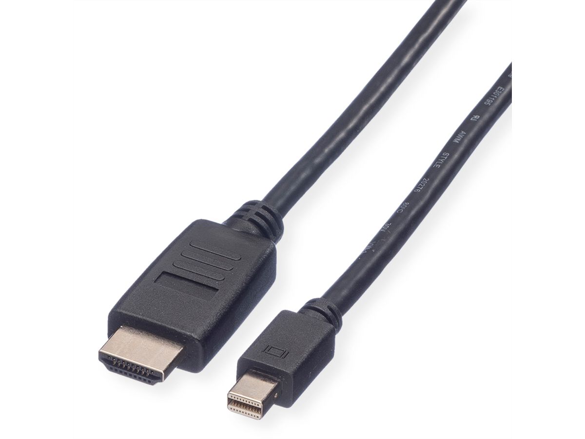 VALUE Mini DisplayPort Câble, Mini DP - HDTV, M/M, noir, 2 m