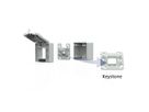 METZ CONNECT Boîtier apparent pour module IP44 , Couvercle rabattable + serrure, 2 ports non équipés , gris