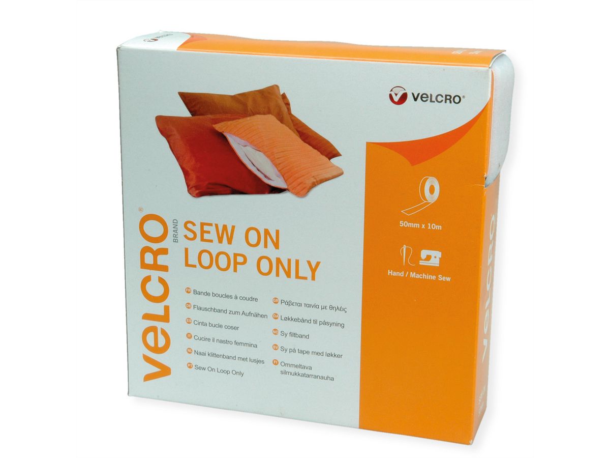 VELCRO® Velours 50mmx10m noir, bande à coudre