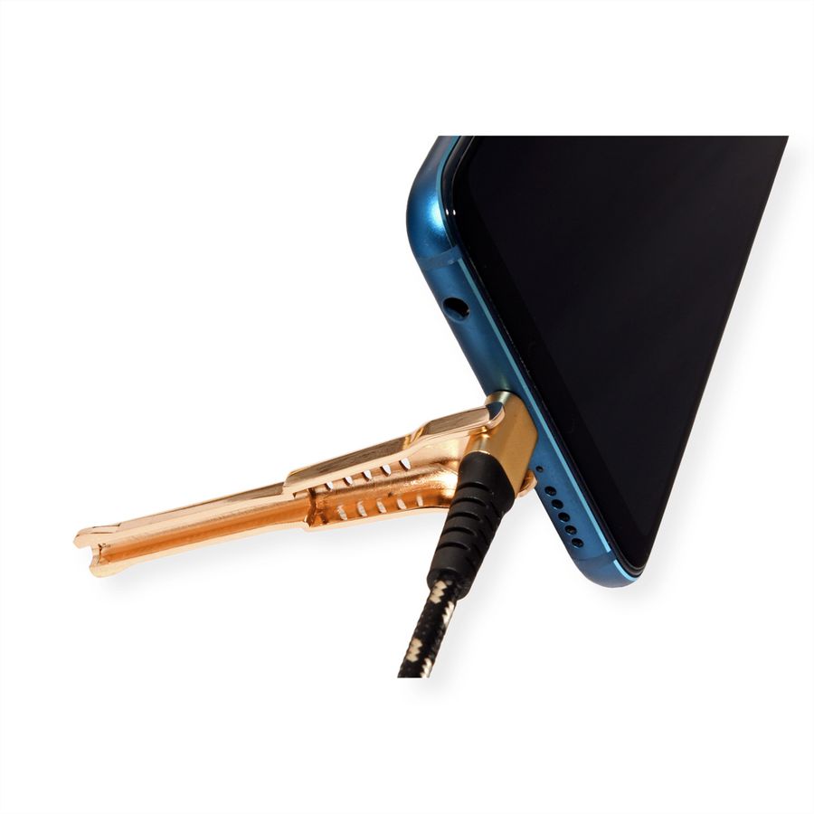ROLINE GOLD Câble de charge et synchronisation USB 2.0 type A-C, M/M, avec fonction d'appui, 1 m