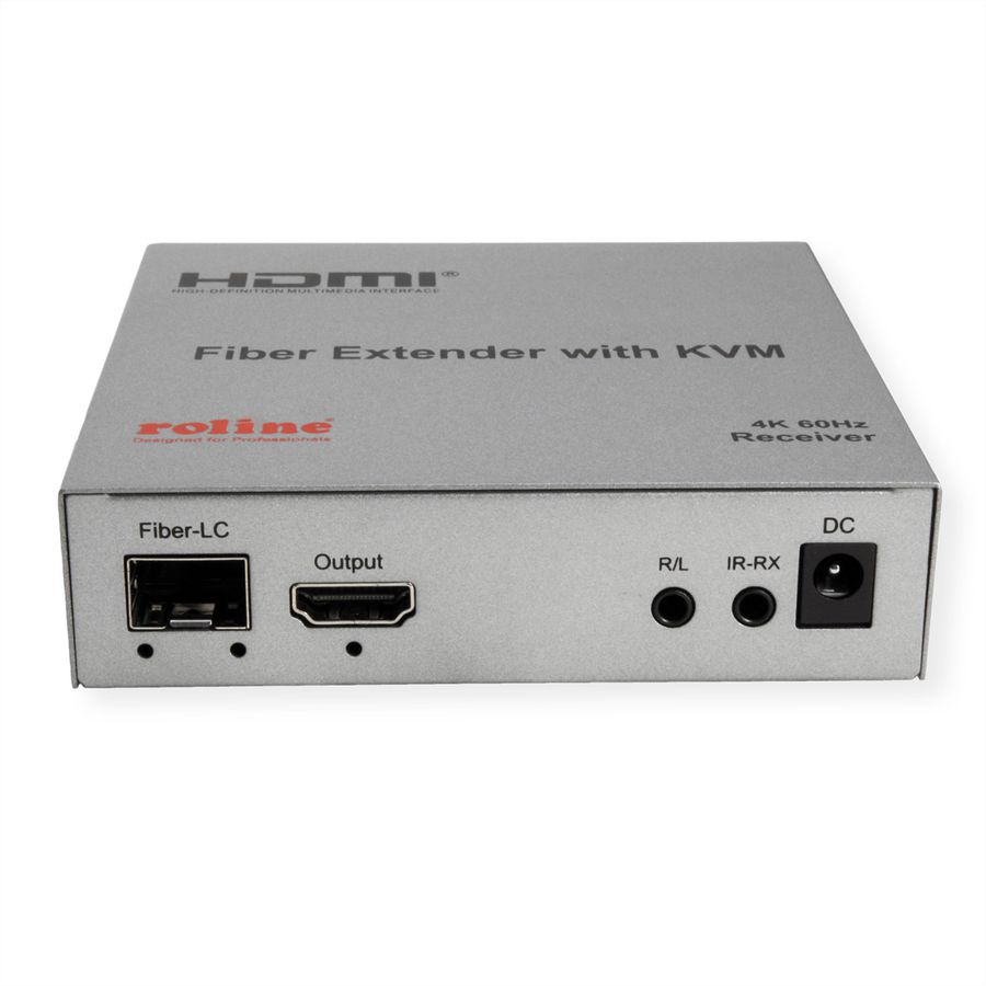 ROLINE Rallonge KVM via fibre optique, HDMI 4K, USB, 20 km