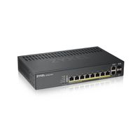 Zyxel GS1920-8HPV2 Géré Gigabit Ethernet (10/100/1000) Noir Connexion Ethernet, supportant l'alimentation via ce port (PoE)