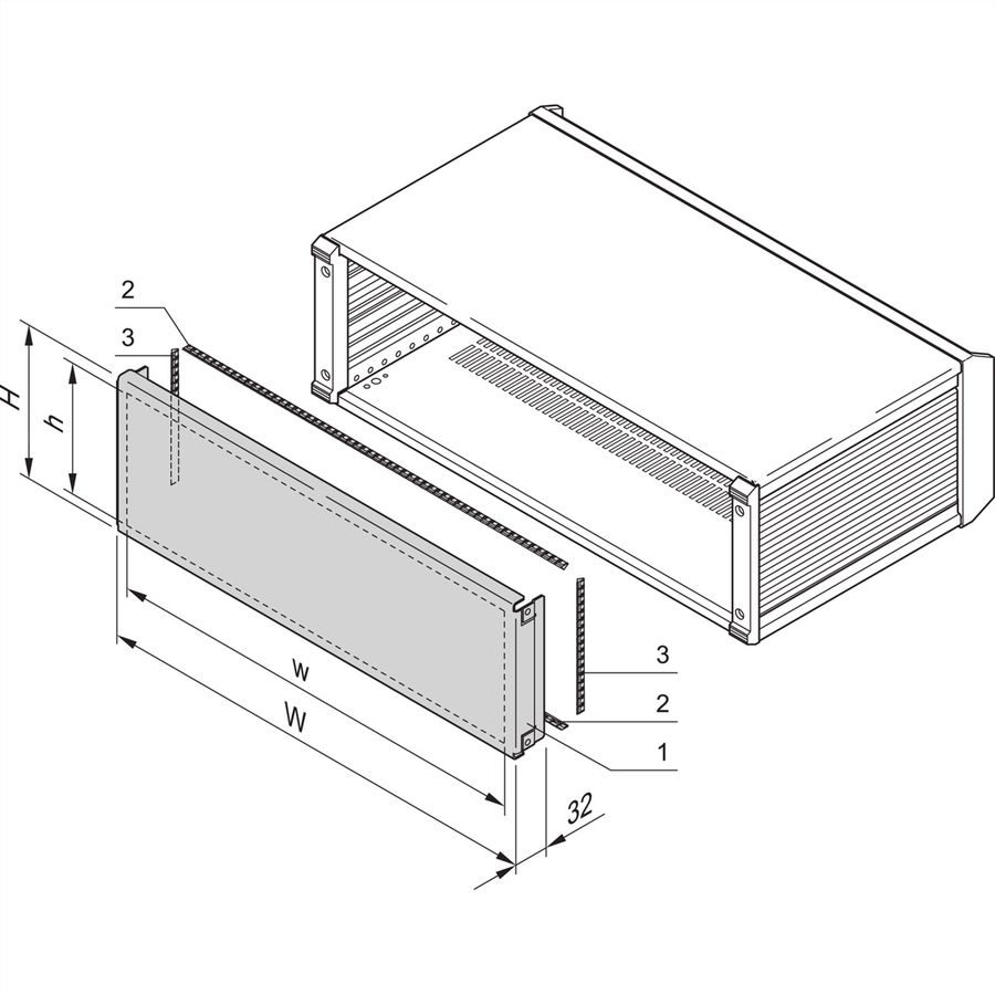 SCHROFF PropacPRO EMC Rear Panel, Full Width, 4 U, 42 HP