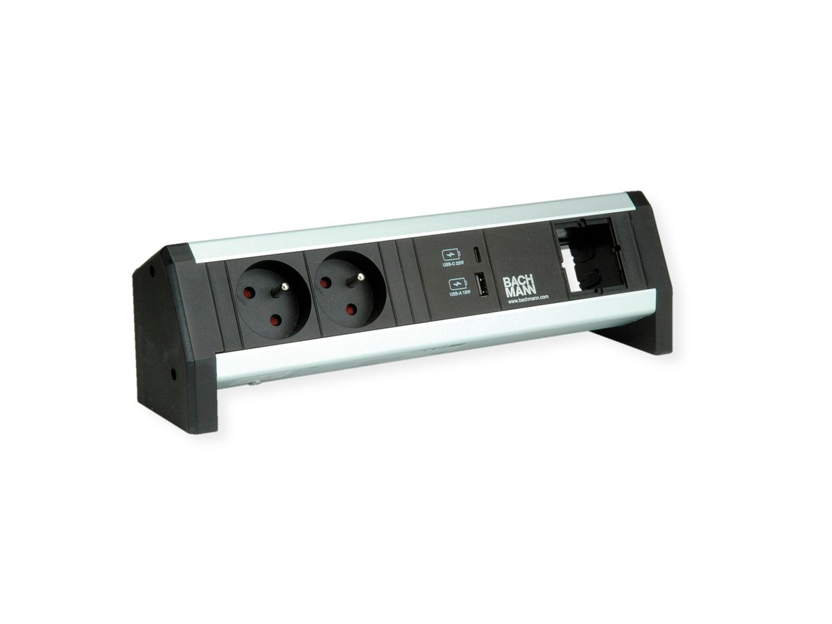 BACHMANN DESK 2xUTE 1xUSB A&C 22W 1xCM GST18