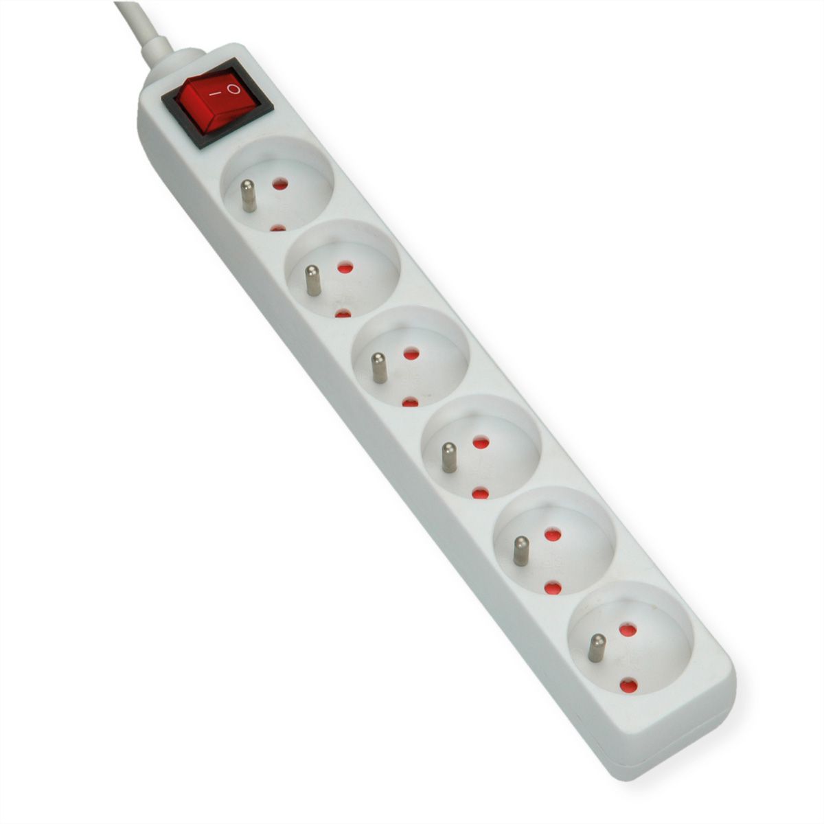 Multiprise avec interrupteurs individuels, 5 prises type 13, blanc