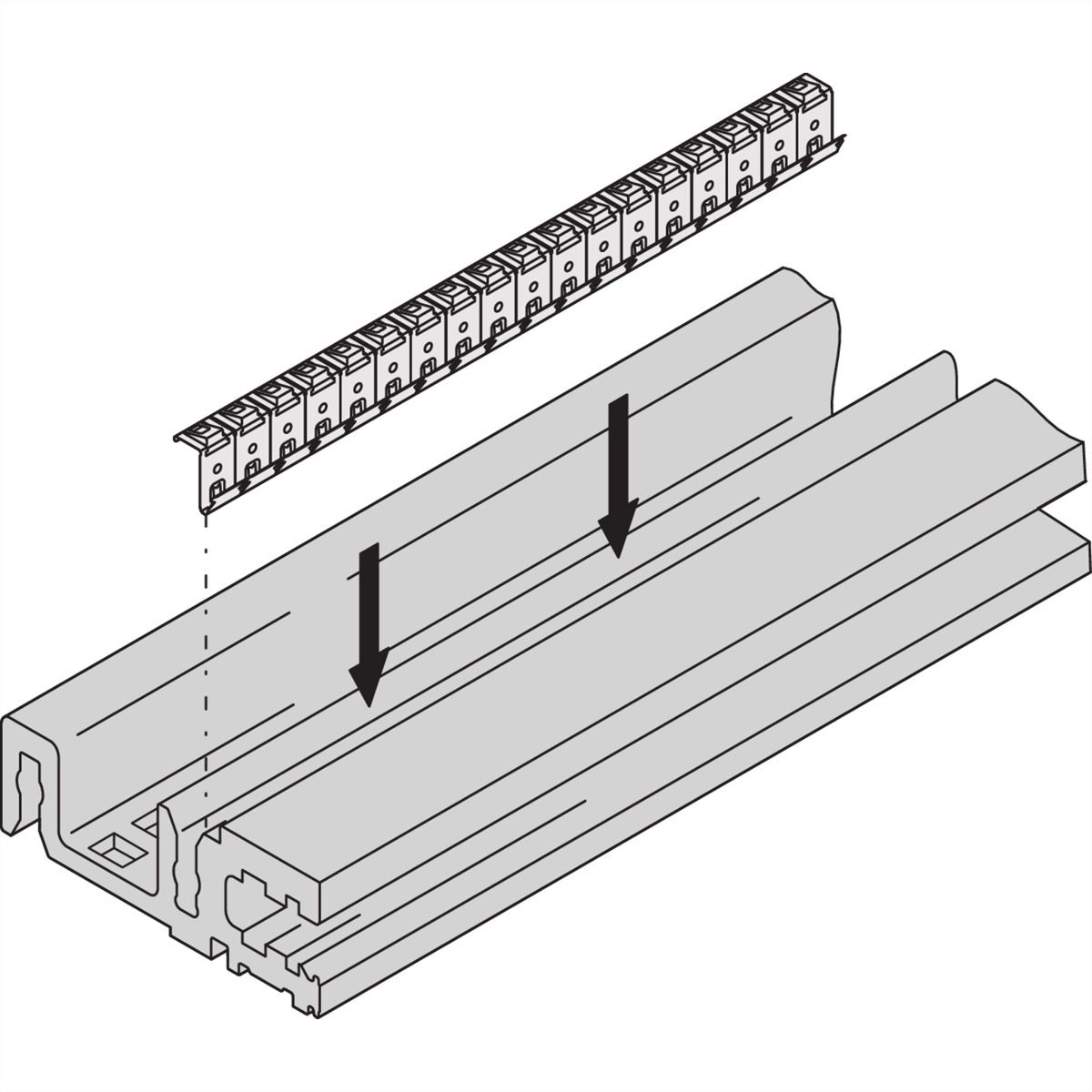 SCHROFF Rail horizontal type H-VT, lourd, avec joint CEM, 42 CV