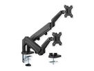 VALUE Bras double LCD, fixation sur bureau, vérin à gaz, 6 articulations