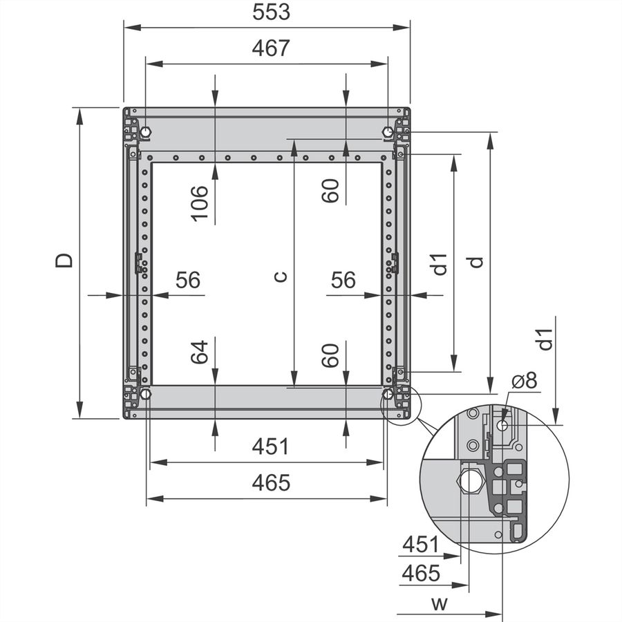 SCHROFF Novastar Cadre d'armoire, Heavy-Duty, 12 U 553W 1000D