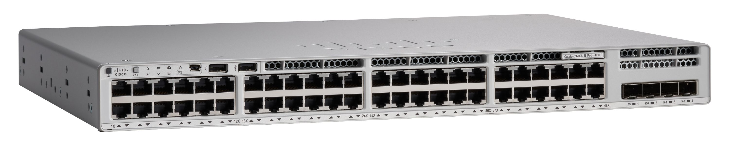 Cisco Catalyst 9200L Géré L3 Gigabit Ethernet (10/100/1000) Connexion Ethernet, supportant l'alimentation via ce port (PoE) Gris