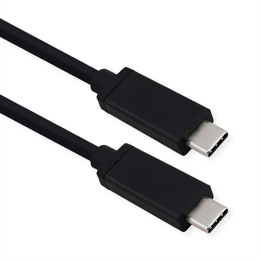 ROLINE Câble USB4 Gen 3, avec PD (Power Delivery), avec Emark, C-C, M/M, 40 Gbit/s, noir, 0,8 m