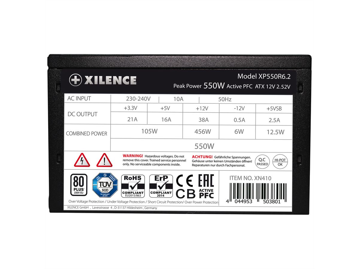 XILENCE XP650R6.2 Gaming 650W ATX, 80+, Non modulaire