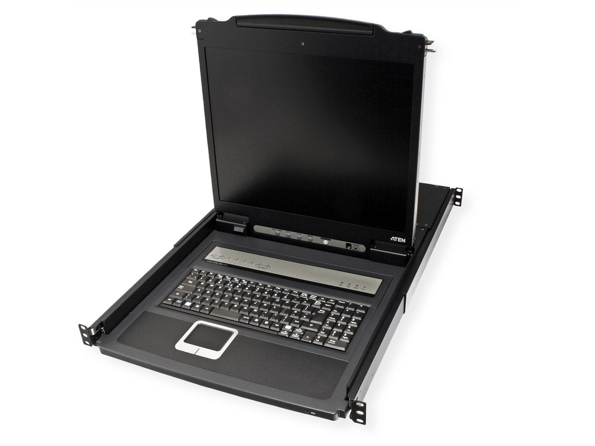 ATEN CL1308N Commutateur KVM VGA LCD à un seul rail PS/2-USB 8 ports, FR-Layout