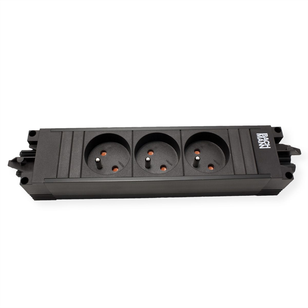 BACHMANN STEP BASE 3xUTE GST18, Fiche à contact de protection CEE 7/7 C19 0,5m, noir