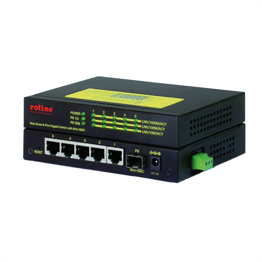 ROLINE Switch Gigabit industriel 5x RJ-45 + 1x SFP