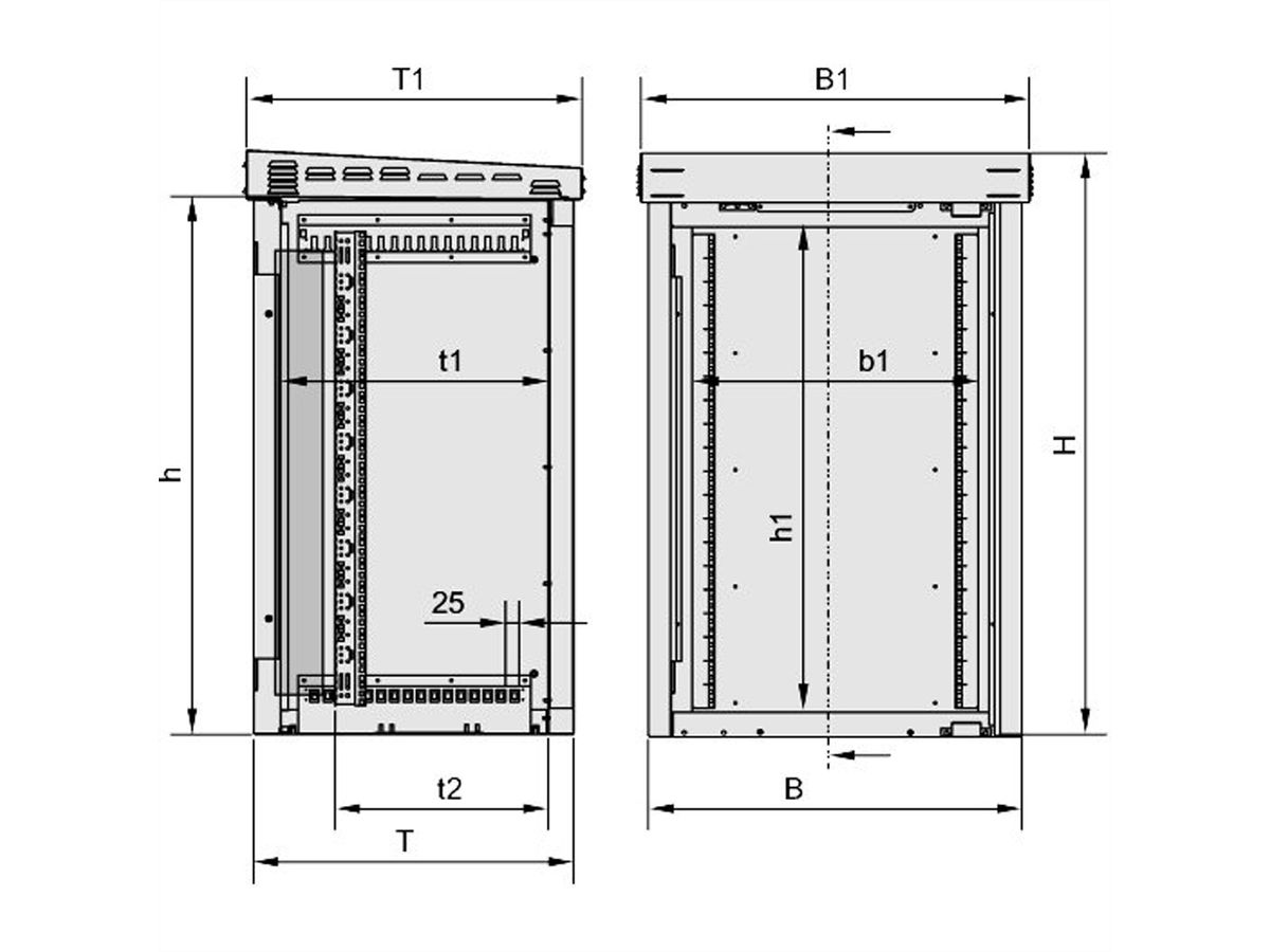 SCHROFF Outdoor Unibody HEX, 25 U 700W 600D