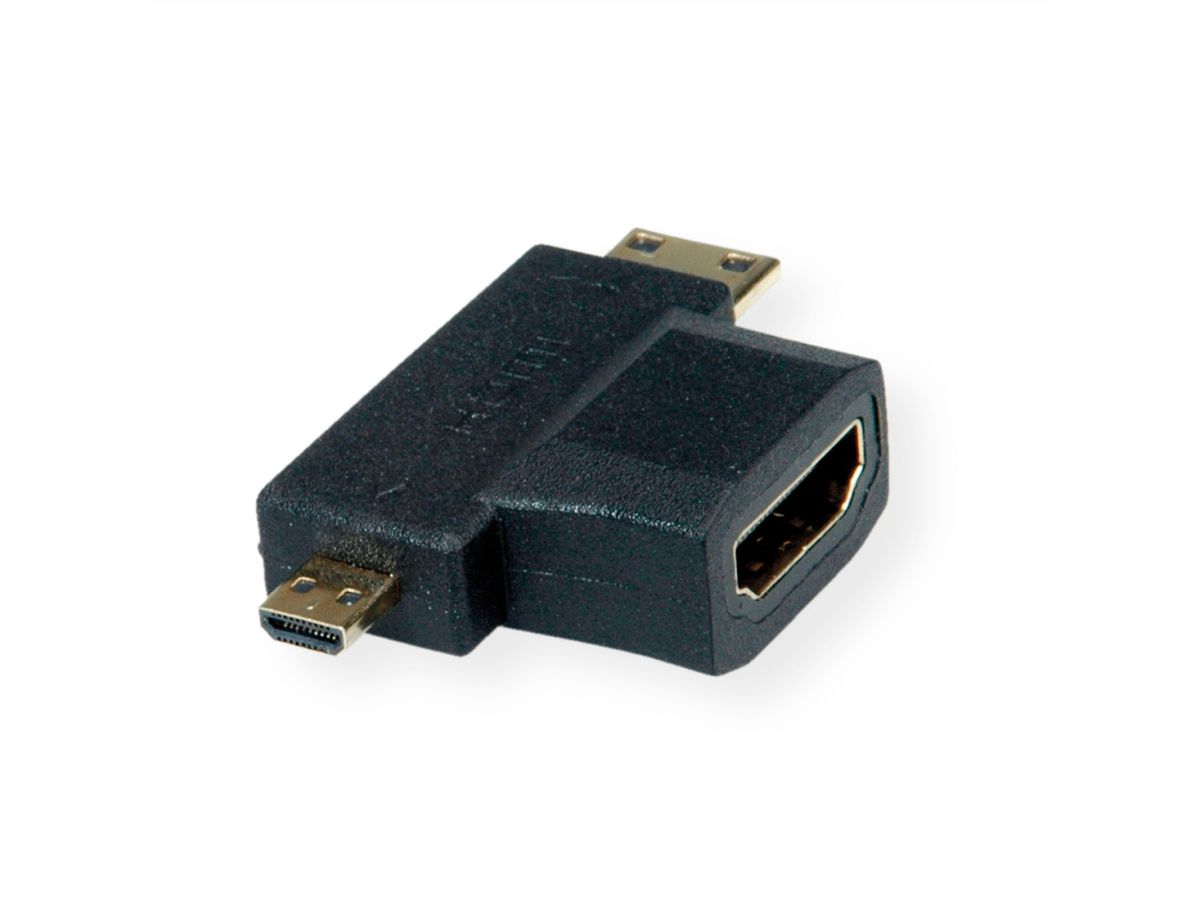 VALUE Adaptateur T-HDMI, HDMI - HDMI Mini + HDMI Micro - SECOMP France