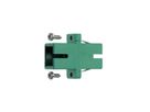 TELEGÄRTNER Coupleur SC/APC Duplex, Singlemode, Manchon en céramique, boîtier plastique, vert