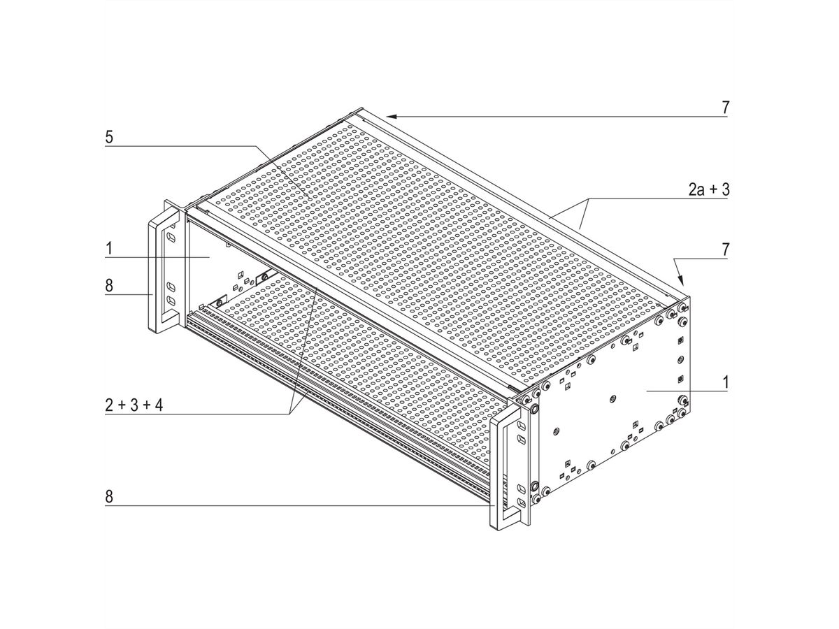 SCHROFF EuropacPRO 19" Kit de bacs à cartes pour le ferroviaire, blindé, EN 50155, 3 U, 84 CV, 235 mm