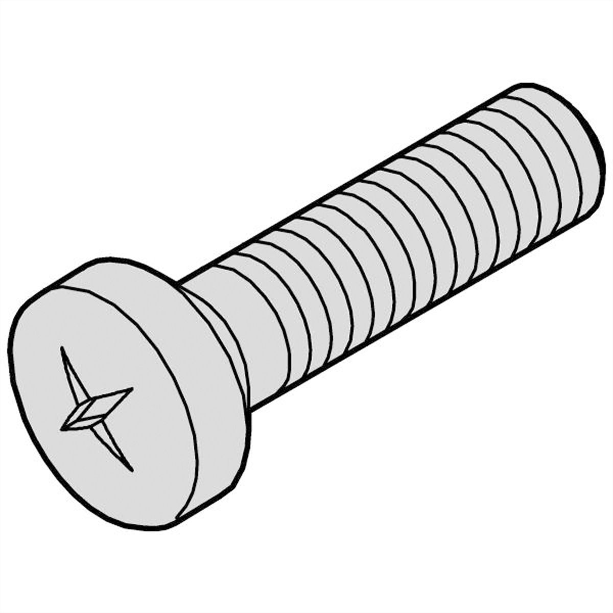 Vis à tête cylindrique de SCHROFF, surélevée, empreinte cruciforme, M2.5 x 8 mm, autotaraudante, zinguée