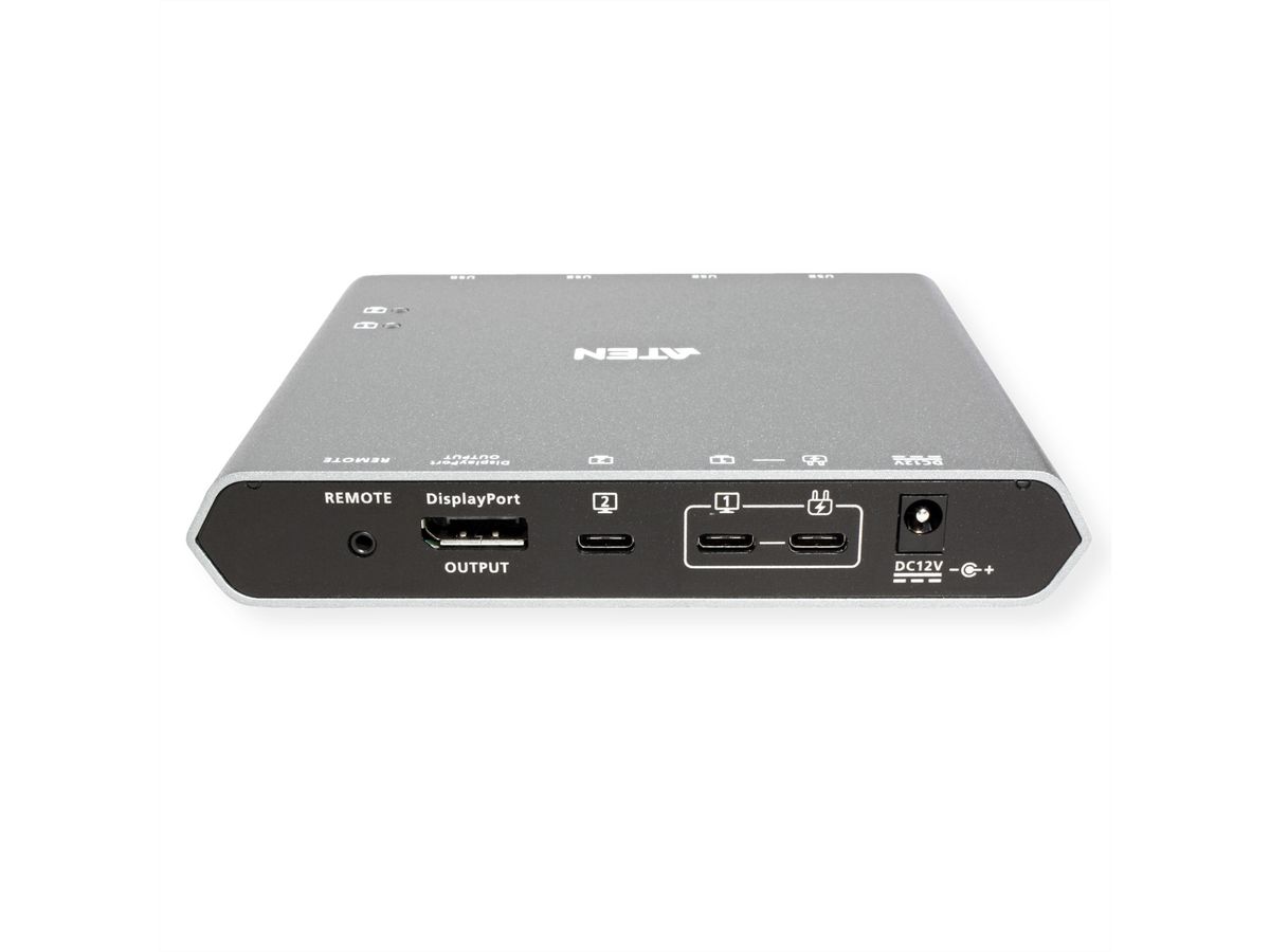 ATEN US3311 Commutateur KVM à 2 ports 4K DisplayPort USB-C avec passage d'alimentation