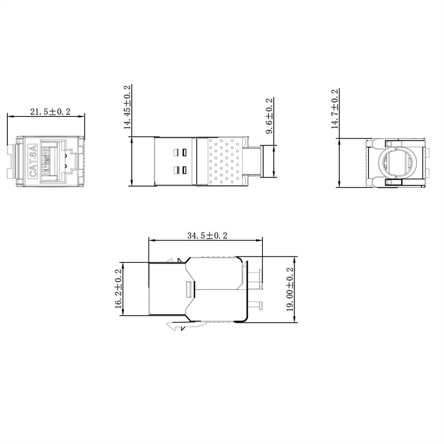 VALUE Keystone Cat.6A (Classe EA), blindé, sans outil, SuperSLIM