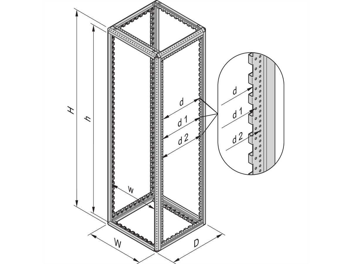 SCHROFF VARISTAR NET Plus 24 UH, baie accoupable, 1200x800x800mm