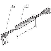 SCHROFF Accessoire pour rail de guidage, PC, 280 mm, 2 mm de largeur de rainure, multi-pièces, rouge/argent, 10 pièces